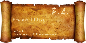 Prasch Lilla névjegykártya